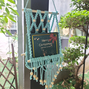 Kit de <span class=keywords><strong>macramé</strong></span> multi-usage, étagère murale bohème, bricolage, salon, polyester, pompon, étagère de rangement, décoration intérieure, cadeau pour débutants - Product Image 3