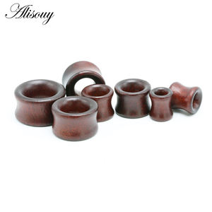 2 موضة سدادات أذن أنفاق اللحم ، مقياس كبير ، ثقب بني ، بوبينجا ، خشب وردي 8-20 ، مجوهرات جسم للرجال - Product Image 4