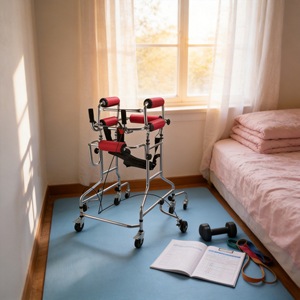 Déambulateur en acier inoxydable avec siège et roues ZLJ 01 pour adultes et enfants, aide à la mobilité - Product Image 1