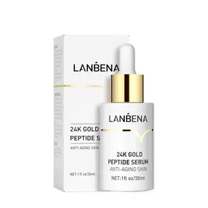 LANBENA — sérum de circulation de la peau du visage, meilleur sérum anti-âge de peptides en or 24k, 30ml
