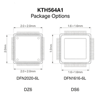 Capteur à effet Hall linéaire à sensibilité réglable sur 4 niveaux CONNTEK KTH564A1, montage en surface SMD DFN2020/DFN1616, bipolaire 2,8-6V