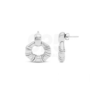 Terrific Quality Fluted Geometric Diameter 4.0mm <b>Stud</b> <b>Earrings</b> 925 Sterling Silver - Product Image 1