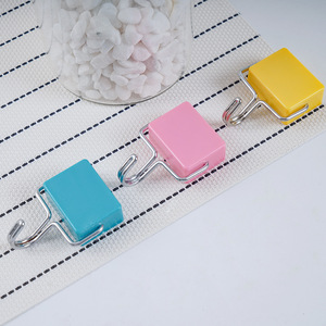 Crochets magnétiques carrés bleus, jaunes, roses pour réfrigérateur, cuisine, organisateur suspendu - Product Image 2