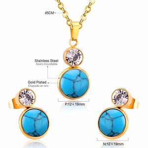 Conjunto de Joyería Nupcial Clásico, Collar de Piedras Preciosas Chapado en Oro de 18K, Collar Elegante de Cuarzo Transparente con Piedra Natural - Product Image 5