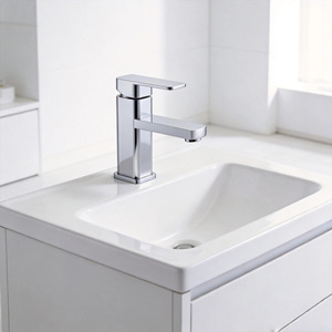 <b>Basin</b> Faucet <b>Single</b> Handle Brass Valve Core Deck Mounted <b>Single</b> Hole Hot Cold Water <b>Tap</b> - Product Image 2