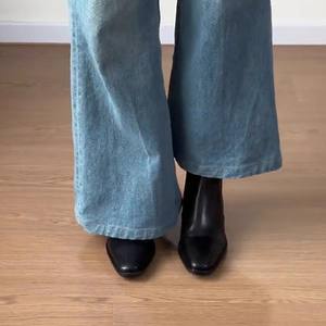 Bottines rétro britanniques en cuir véritable à talon carré 2026 pour femme – Polyvalentes, antidérapantes et respirantes - Product Image 5