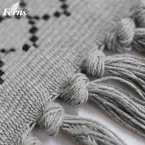 Tappeto Vintage <span class=keywords><strong>in</strong></span> morbido <span class=keywords><strong>cotone</strong></span> grigio da soggiorno con nappa per camera da letto tappetino <span class=keywords><strong>in</strong></span> tessuto lavabile piccolo tappeto geometrico Boho Area - Product Image 3