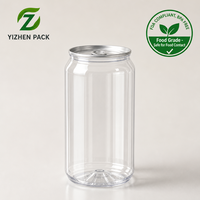 Boîte en plastique transparente PET avec couvercle en aluminium pour le stockage de grains de café, thé, jus, feuilles, noix, boîte de rangement vide pour la cuisine