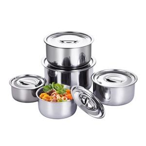 Olla Redonda de Acero Inoxidable 410 con Logotipo Personalizado Yuedisi, Juego de Ollas de Cinco Piezas con Tapa para Cocinar - Product Image 1