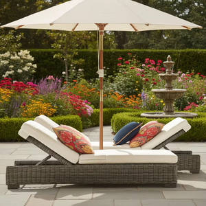 Chaise longue <span class=keywords><strong>de</strong></span> <span class=keywords><strong>jardin</strong></span> classique en résine tressée d'extérieur - Product Image 2