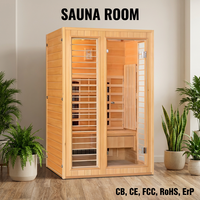 Ruang Sauna Kayu Solid Modern untuk Luar Ruangan dari Kayu Hemlock Kanada untuk 1-6 Orang dengan Fitur Spa Inframerah dan Uap Peluh