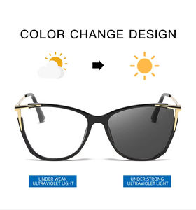 نظارات جديدة بشعار مخصص photochromom نظارات عين القط المعدنية الضوئية العتيقة - Product Image 5