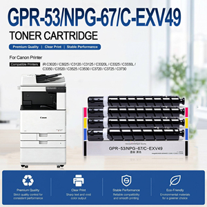 Cartouche de toner couleur NPG-67 GPR-<span class=keywords><strong>53</strong></span> C-EXV49 compatible avec Canon C3020 C3222 C3125 C3130 C3120L C3025 C3226 <span class=keywords><strong>L</strong></span> C3826 C3520 - Product Image 1