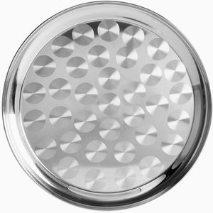 Plateau de service en <span class=keywords><strong>acier</strong></span> inoxydable, prix plus bas, plat rond en métal avec motif végétal pour table, fête ou club - Commande minimum 100 pièces - Product Image 2