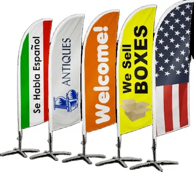 Bandiera della piuma della bandiera della fabbrica con la pubblicità promozionale delle decorazioni dei supporti di mostra/della bandiera di lacrima/palo