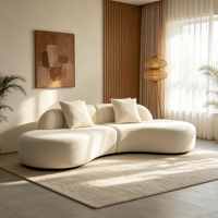 Canapé en tissu incurvé moderne sur mesure pour hôtel, villa, appartement, salon, fabricant de meubles OEM ODM, vente en gros Foshan