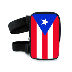 Bolsa de pierna con bandera de Puerto <span class=keywords><strong>Rico</strong></span>, bolsa de muslo con bandera caribeña personalizada con correa ajustable, riñonera personalizada - Product Image 1