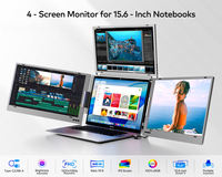 Moniteur Portable Triple Écran 15,6 Pouces Qui Ajoute Trois Écrans à Votre Ordinateur Portable pour Boosster Votre Productivité