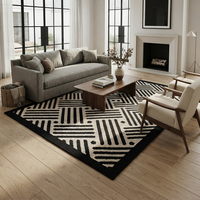 Moderner Minimalistischer Schwarz-Weißer Geometrischer Teppich Große Größe Nordischer Stil Wohnzimmer Schlafzimmer Teppich Bodenmatte Wohndekor