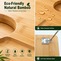 Table pliante de camping personnalisée, table d'extérieur en bambou écologique, table de repas portable d'extérieur avec porte-gobelets pour les plages