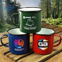 Tasse à café en émail métallique épaissie, non toxique, de qualité alimentaire, colorée, personnalisable, pour le camping et les activités de plein air