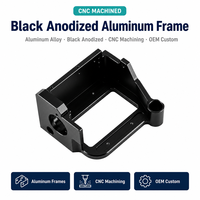 Usinage CNC personnalisé en alliage d'aluminium 6061-T6 pour boîtier de support de précision anodisé noir, usinage électronique et robotique