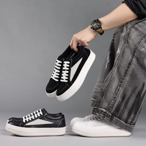 Zapatos de Hombre de Piel de Vacuno de Primera Capa, Cuero Genuino, Transpirables, Duraderos, con Cordones, Estilo Deportivo Casual, Mocasines, Zapatos Gruesos para Caminar, a la Moda - Product Image 5