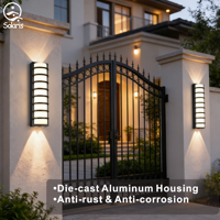 Vente flash - Nouveau design - Applique murale LED étanche 10W pour intérieur/extérieur - Éclairage moderne pour jardin avec abat-jour en acrylique