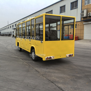 รถบัสท่องเที่ยวไฟฟ้าสีเหลืองขนาดใหญ่ ยี่ห้อ ZOWN พร้อมเครื่องปรับอากาศ สำหรับสวนสนุกและบริการรับส่งผู้โดยสาร - Product Image 5