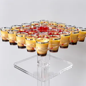 Large Square Acrylic Beverage Cup Holder for Desserts, Pastries, Serving Plates - Candy Bar Party Decorations and Supplies