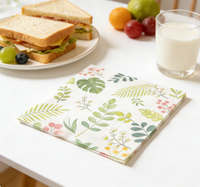 Serviettes en papier jetables à thème botanique printanier pour fête de mariage, décor feuilles vertes fraîches, fournitures pour fête de mariage