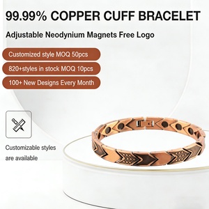 Pulsera de Cobre Biomagnética Personalizada con Cadena Moderna para Mujer, que Ayuda a Aliviar la Artritis y Mejorar el Bienestar Diario - Product Image 1