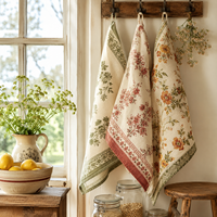 Hoshom Premium 100% Coton Serviette de Cuisine Festive Imprimée Personnalisée Linge de Cuisine Cadeau de Fêtes Faible MOQ Prix Usine OEM Vente en Gros BulkX