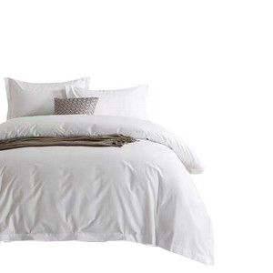 호텔 침구세트 300TC 면 100% 화이트 이불커버 플랫시트 베개커버 포함 - Product Image 1