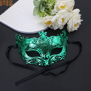 2026 Masker Setengah Wajah Baru Masker Mata Plastik Emas Masker Venetian Buatan Tangan Aksesori Kostum Cosplay untuk Pesta Dansa - Product Image 4