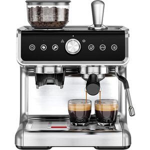 Cafetera Espresso Euhomy con 20 Bares de Presión, Semiautomática, de Acero Inoxidable, para Uso Doméstico, Cafetera Espresso Eléctrica - Product Image 1