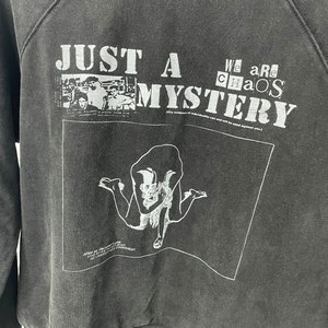 T-shirt surdimensionné pour homme en coton 100% imprimé sur mesure, effet délavé, manches longues, motif vintage - Product Image 4