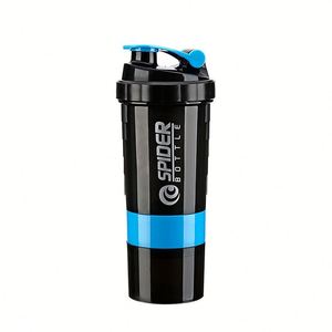 Botella coctelera de triple proteína al por mayor de fábrica con almacenamiento de polvo de píldora gimnasio 3 capas en 1 botella de proteína con logotipo personalizado - Product Image 4