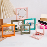 Boîte de présentation moderne et élégante pour bijoux, anneaux, bracelets, colliers, emballage de rangement, film PE transparent, boîte suspendue