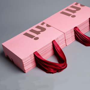 Custom Pink Luxury Clothing Garment <strong>Paper</strong> <strong>Bags</strong> <strong>With</strong> Your Own <strong>Logo</strong> Handles Retail Promotional Shopping Gift <strong>Paper</strong> Packaging <strong>Bag</strong> - Product Image 1