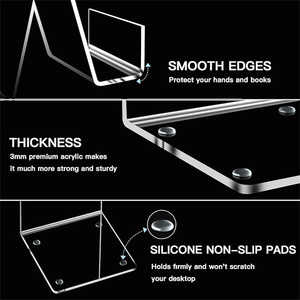 Acrylic bookends và Acrylic cuốn sách đứng, rõ ràng bookends với Silicone Non-Slip Pads, người giữ cuốn sách cho trang trí nội thất - Product Image 3