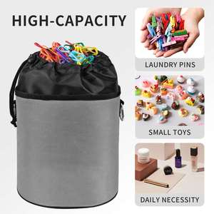 Bolsa de almacenamiento multifuncional para niños, organizador de poliéster, clips para ropa, bloques de construcción, cubo portátil para clasificar juguetes, asa de 34x19cm - Product Image 2