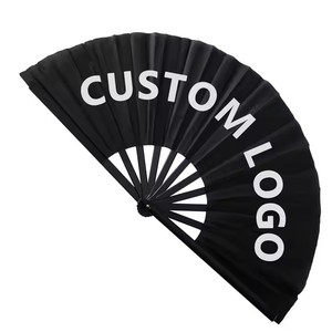 Fabriek Private Label Custom Ontwerp 13 Inch Zijde Plastic Zwart Grote Fans Voor Het Dansen Van Grote Klak Big Hand Bamboe <span class=keywords><strong>Fan</strong></span> Handfans - Product Image 1