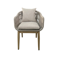 Meubles de loisirs en plein air de style moderne, chaises de salle à manger confortables en corde d'aluminium pour villa, jardin, nouveau design