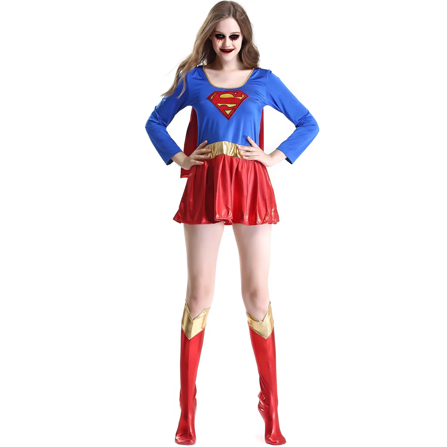 TV & 영화 의상 슈퍼 히어로 의상 섹시한 supergirl 정장 스파이더 맨 점프 슈트 할로윈 코스프레 애니메이션 의류