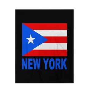 Custom New York Puerto Rico Flag Throw Blanket Soft Cozy Couch Blankets Bed Sofa Blanket Home Decor