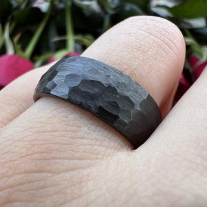 Anillo De Acero Anneaux en acier inoxydable courbés 6/8mm concave et convexe brillant martelé et frappé pour hommes et femmes - Product Image 5