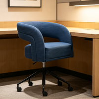 Chaise de bureau exécutive moderne de luxe léger, durable, avec revêtement en tissu et roulettes pivotantes, pour chambres d'hôtel et usage professionnel