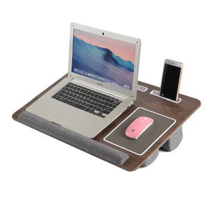 Soporte de bambú para portátil con almohada acolchada, escritorio portátil para computadora. - Product Image 3