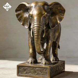Estatua de Elefante de Bronce Dorado Personalizada, Escultura de Cobre Fundido a Tamaño Real para Decoración de Exteriores de Hoteles y Villas - Product Image 3